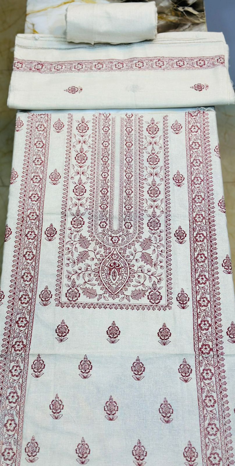 Khaddar 3 piece Embroidered