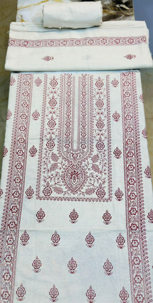 Khaddar 3 piece Embroidered