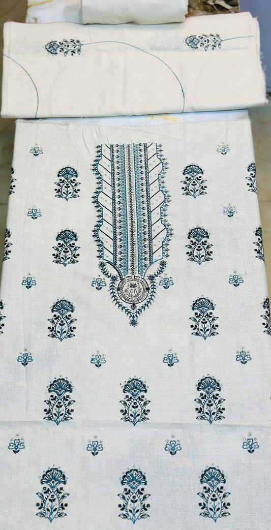 Khaddar 3 piece Embroidered