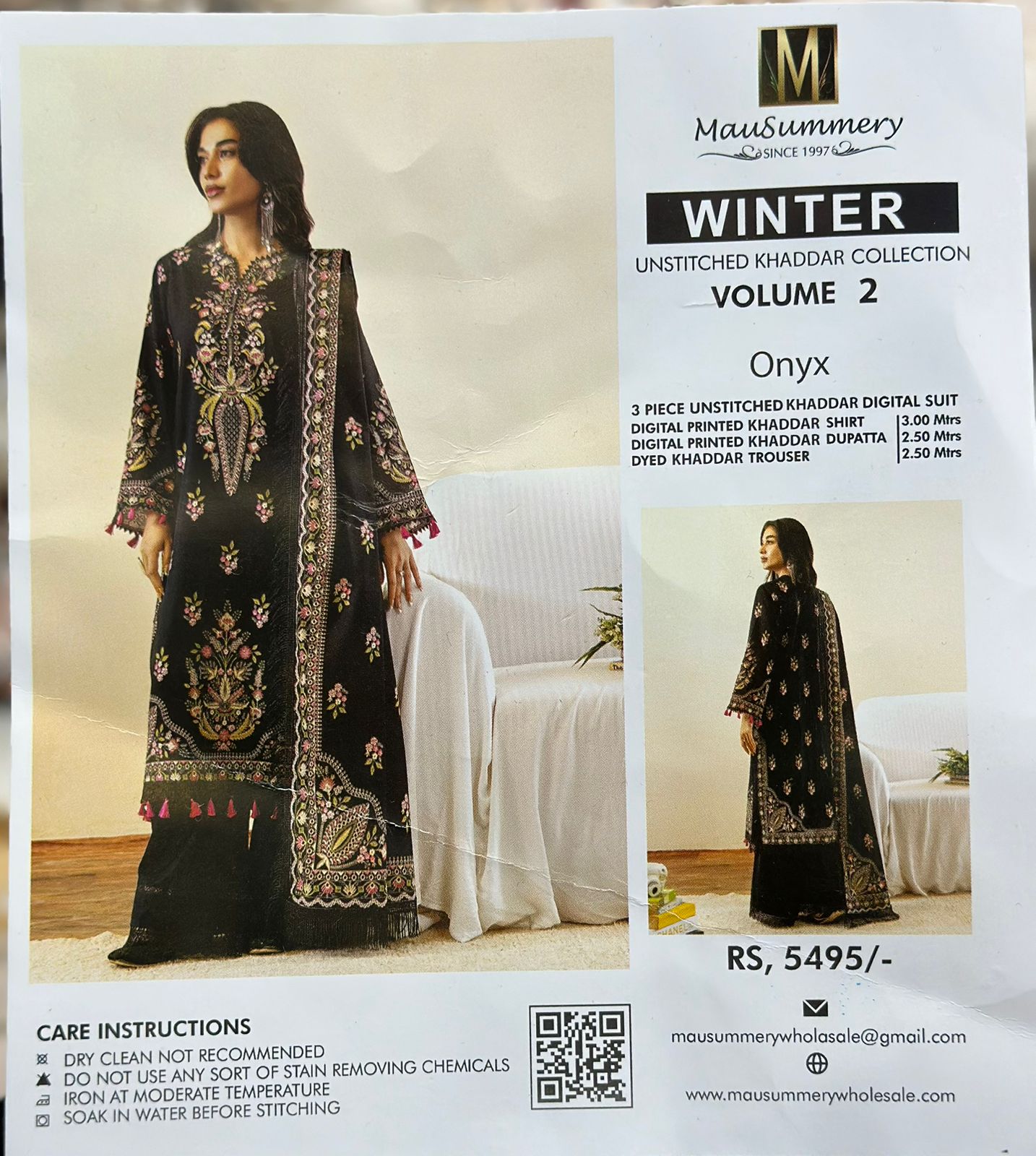 3 PIECE UNSTITCHED KHADDAR DIGITAL SUIT