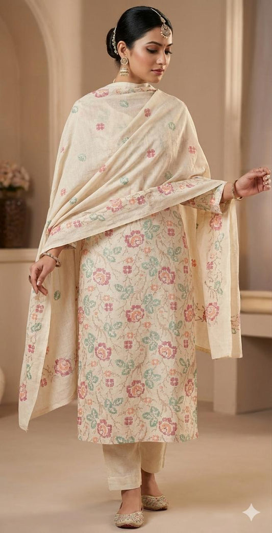 Khaddar 3 piece Embroidered