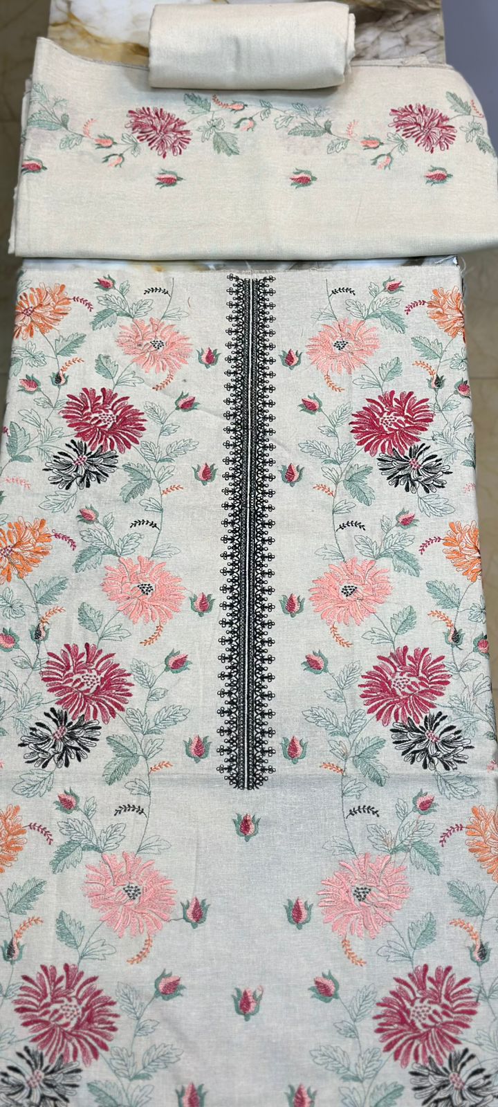 Khaddar 3 piece Embroidered